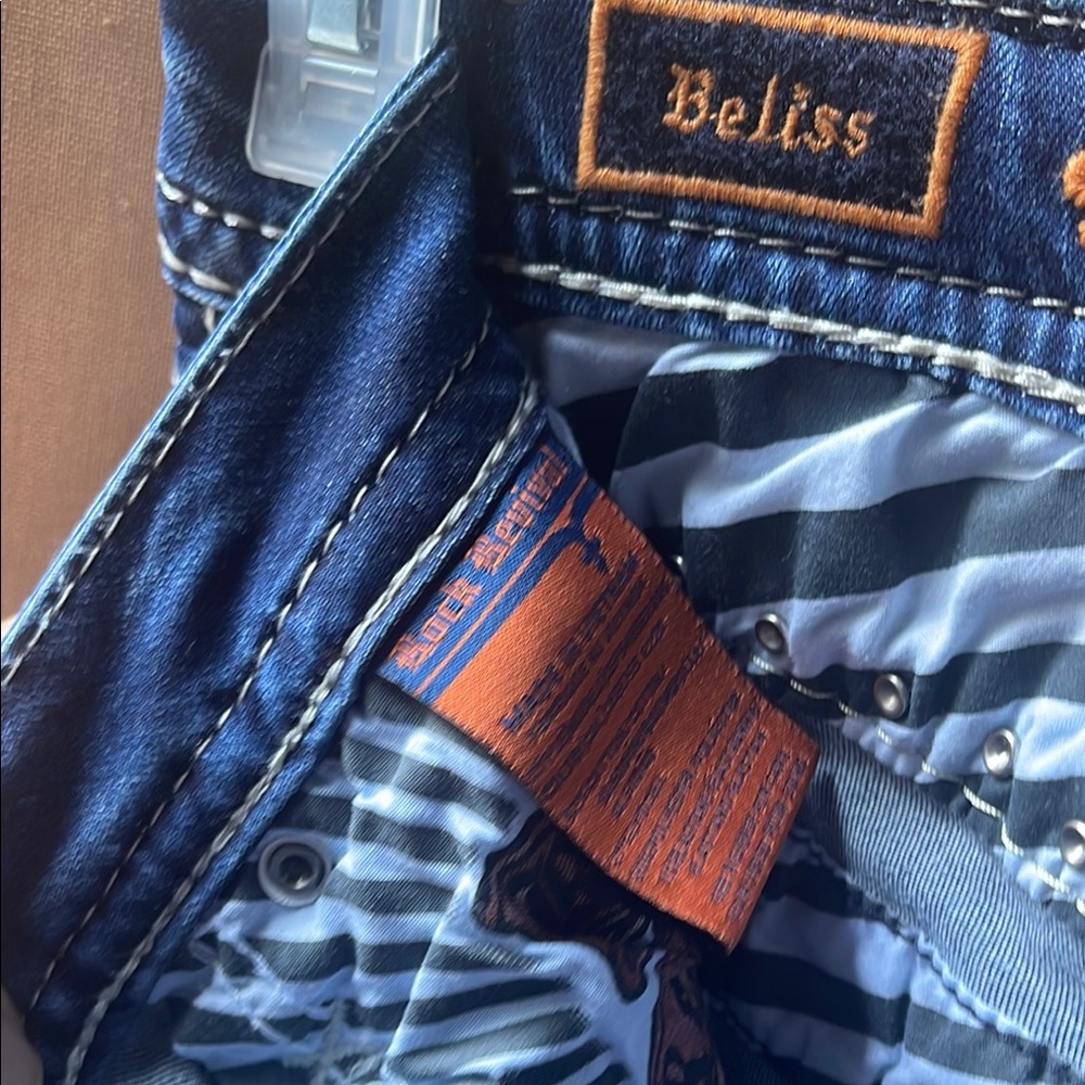 Rock Revival Dark Blue Denim with White Stitching - Picture 6 of 16